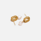 ISLA 18k Gold Plated Freshwater Pearl Drop Textured Hoop Earrings