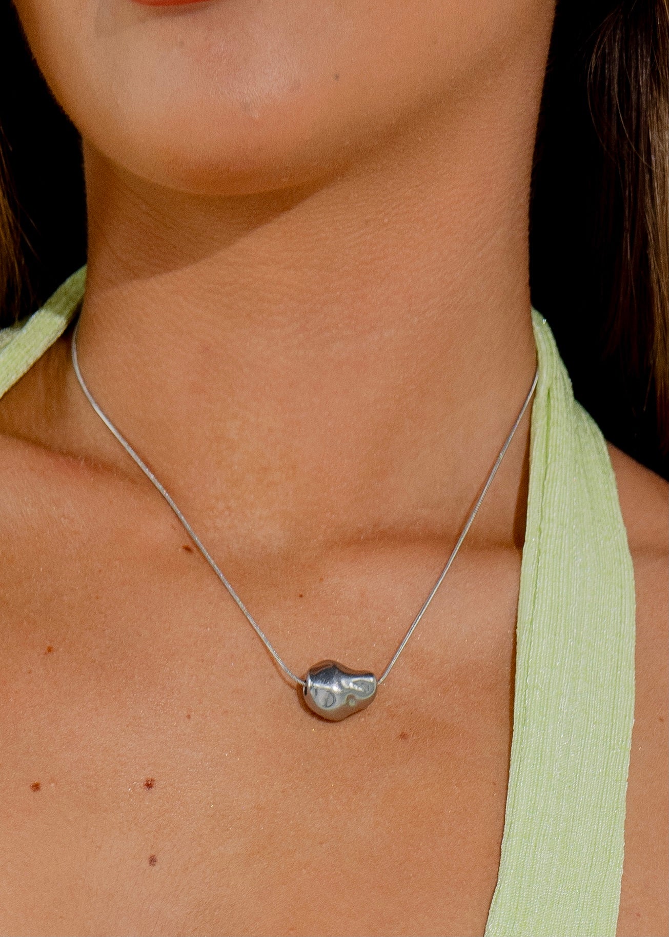 MAIA Silver Chunky Pendant Necklace