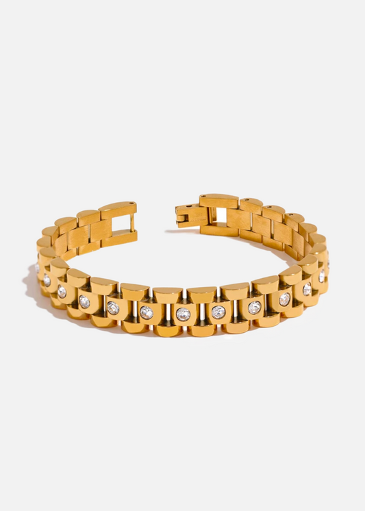 THEA 18k Gold Plated Cuban Bangle Bracelet