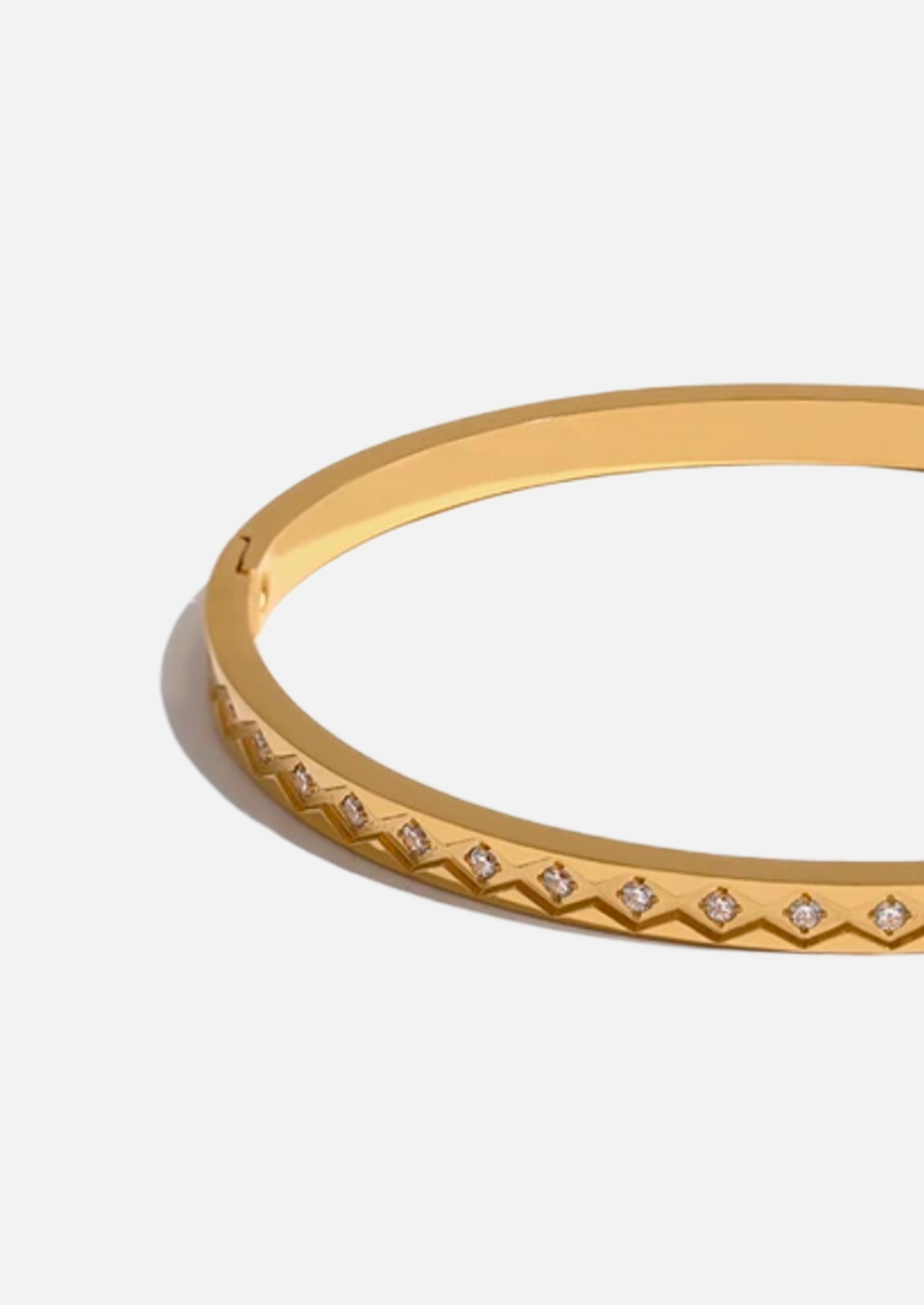 IVY 18K Gold Plated Cubic Zirconia Bangle Bracelet