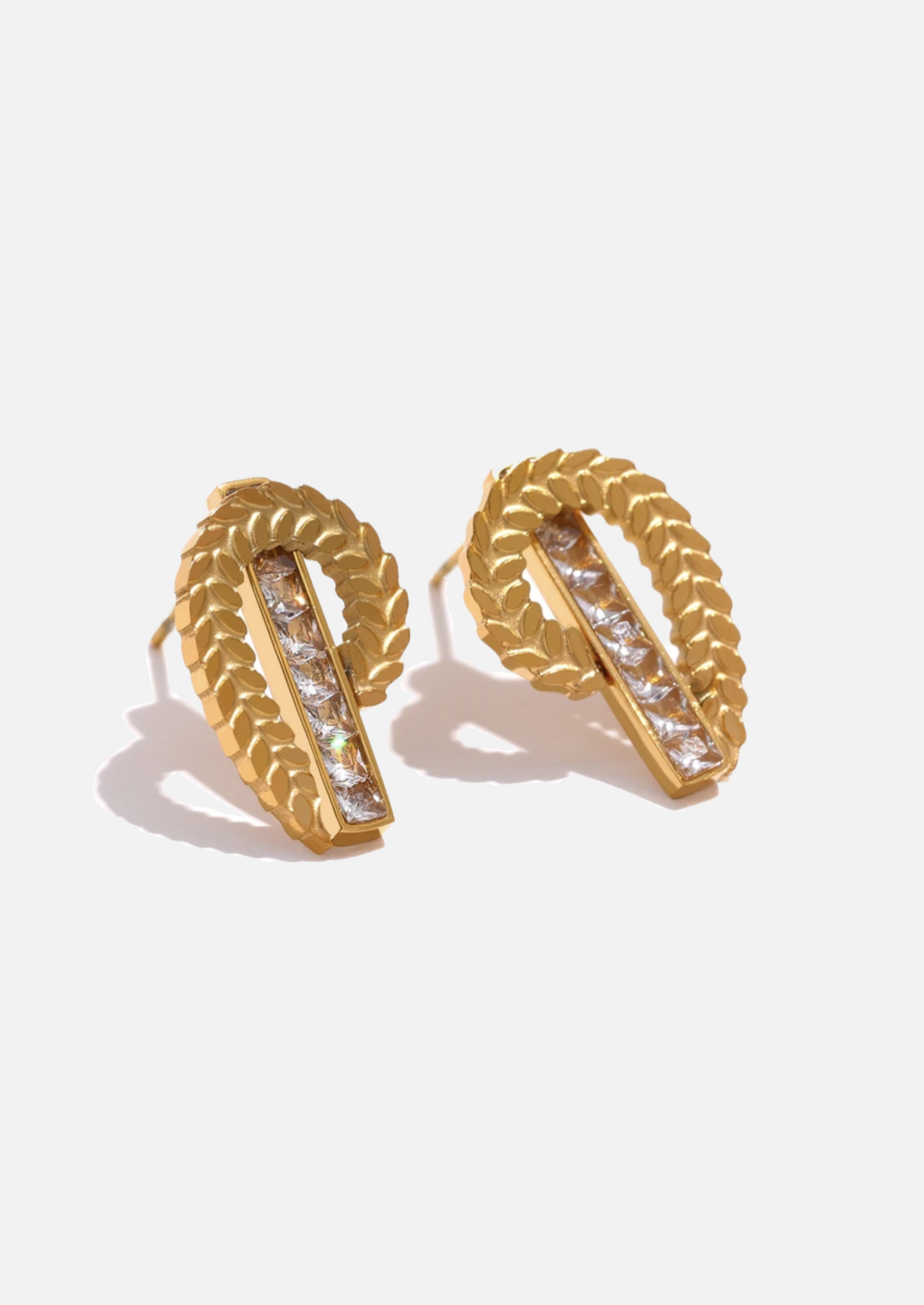 18k Gold Plated Cubic Zirconia Stud Earrings