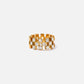 CECE 18k Gold Plated Cubic Zirconia Grid Ring