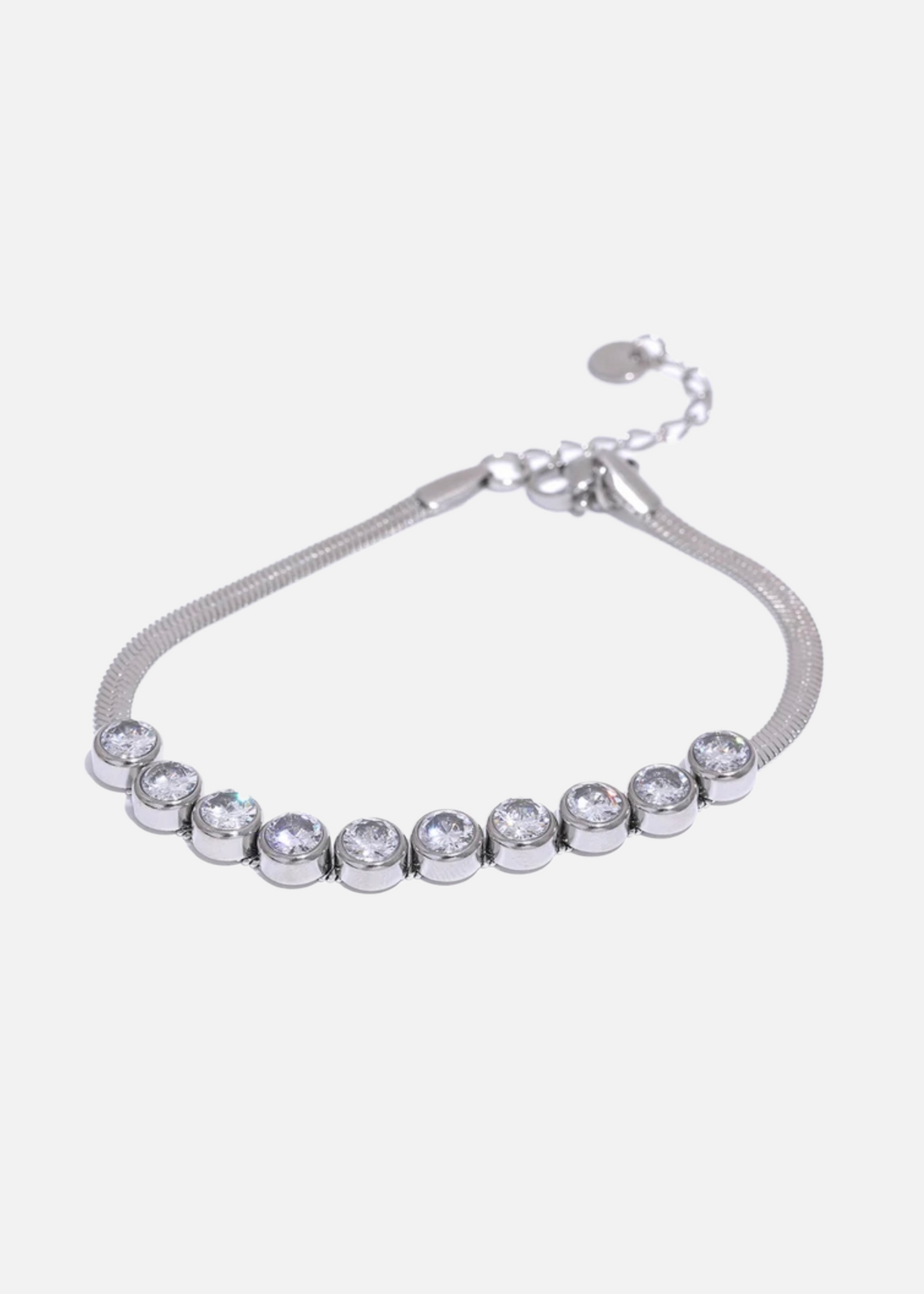 Silver Snake Cubic Zirconia Bracelet