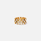 CECE 18k Gold Plated Cubic Zirconia Grid Ring