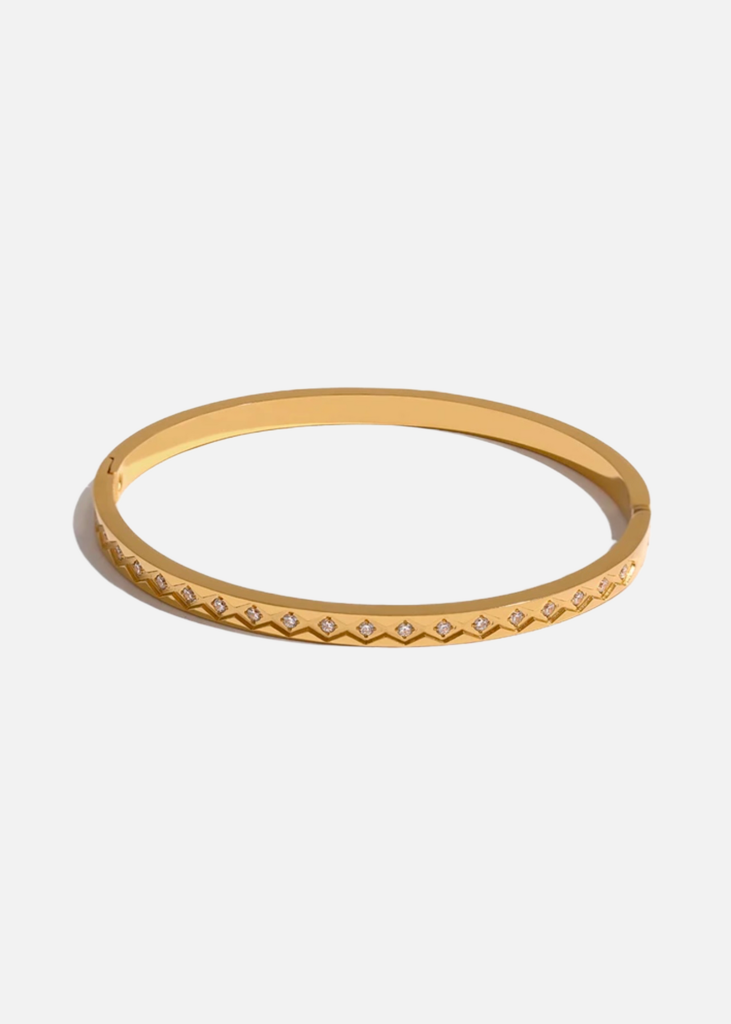 IVY 18K Gold Plated Cubic Zirconia Bangle Bracelet