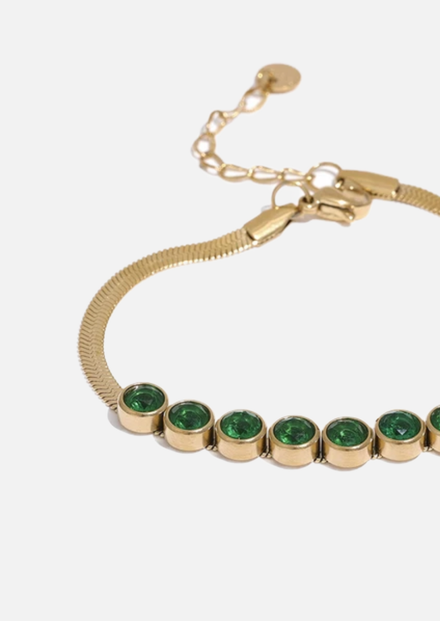 RIA 18k Gold Plated Green Cubic Zirconia Bracelet