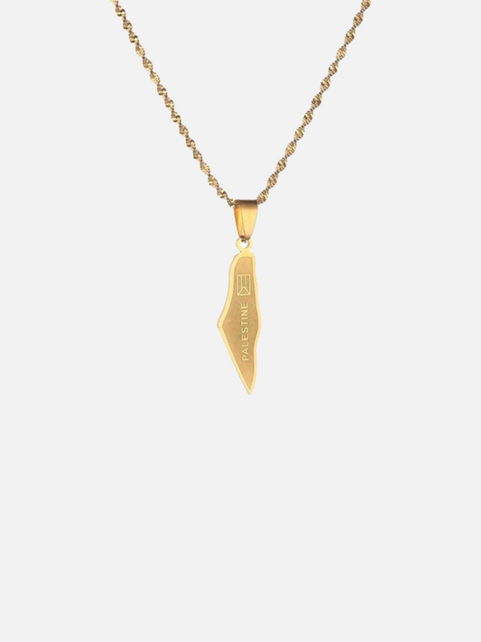 24K Gold Plated PALESTINE Pendant With Chain