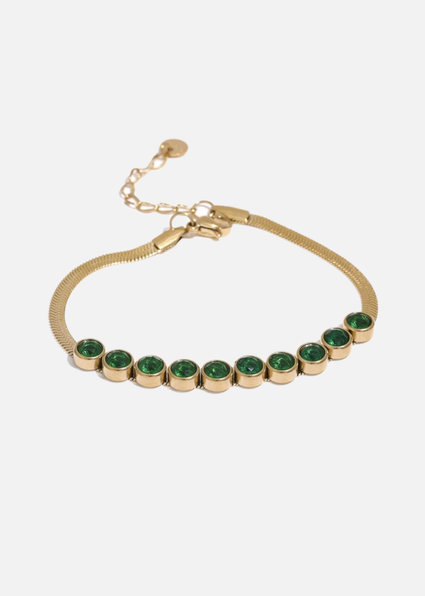 RIA 18k Gold Plated Green Cubic Zirconia Bracelet