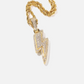 14K Gold Plated 3A+ CZ Stone Paved Ice Out Lightning Pendant