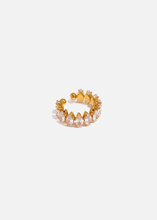 ARI 18k Gold Plated Cubic Zirconia Adjustable Ring