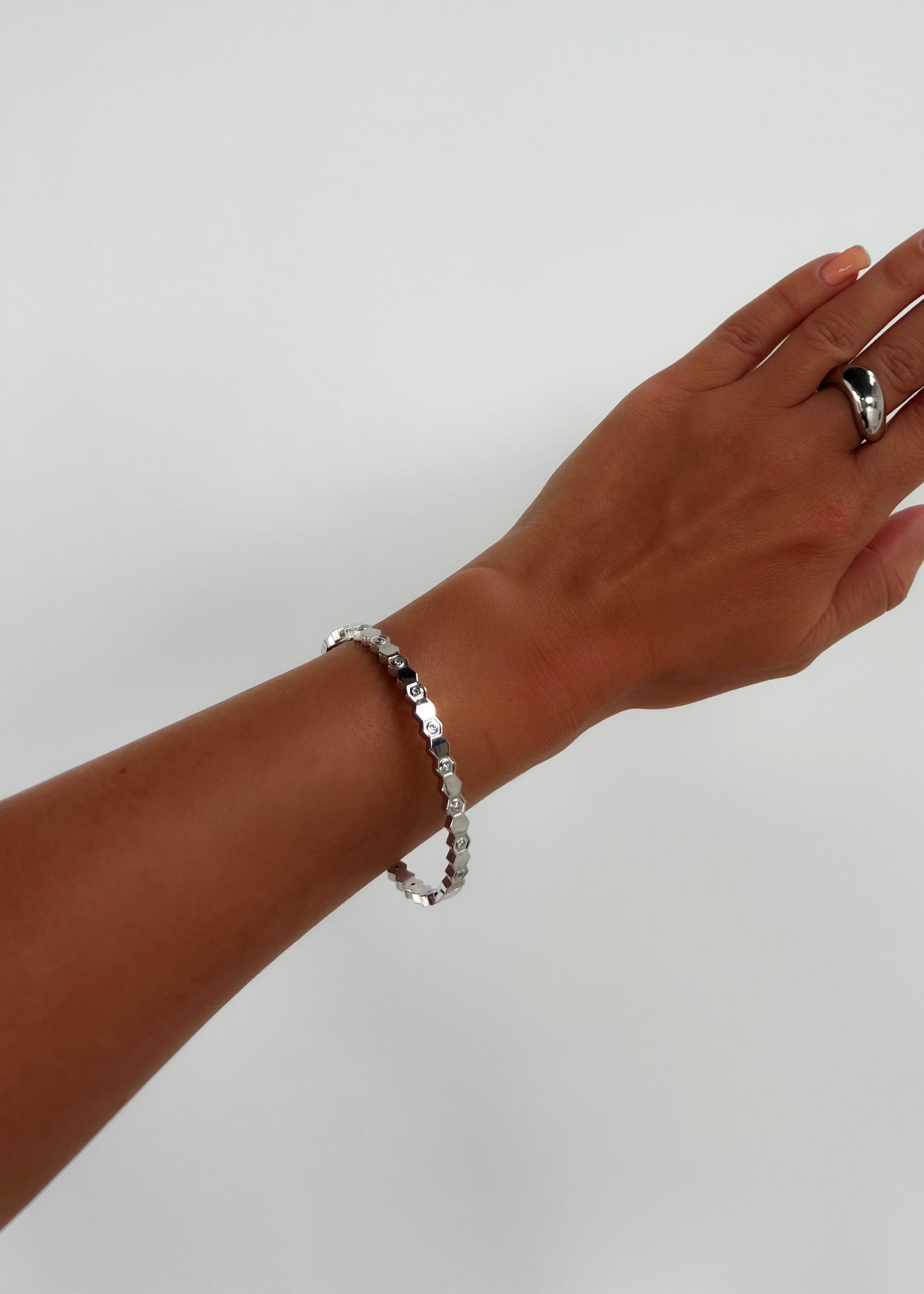 Silver Cubic Zirconia Bangle