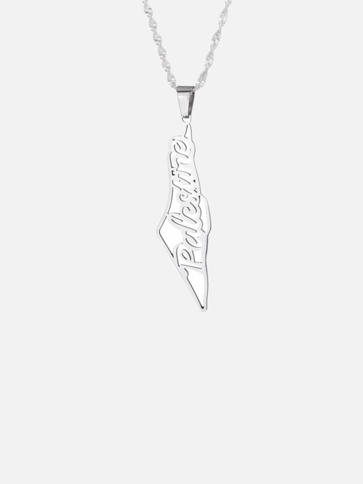 Silver Plated PALESTINE Pendant With Chain