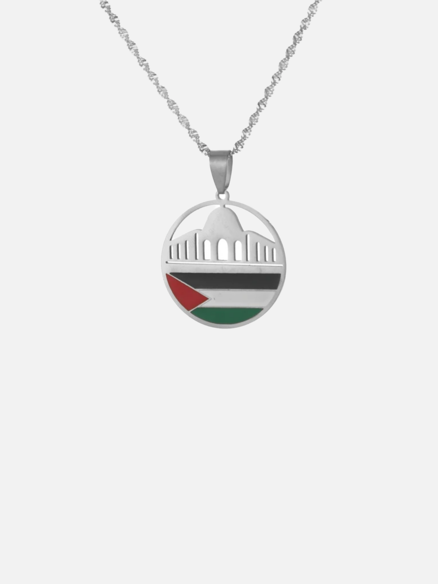 Silver Plated PALESTINE Pendant With Chain