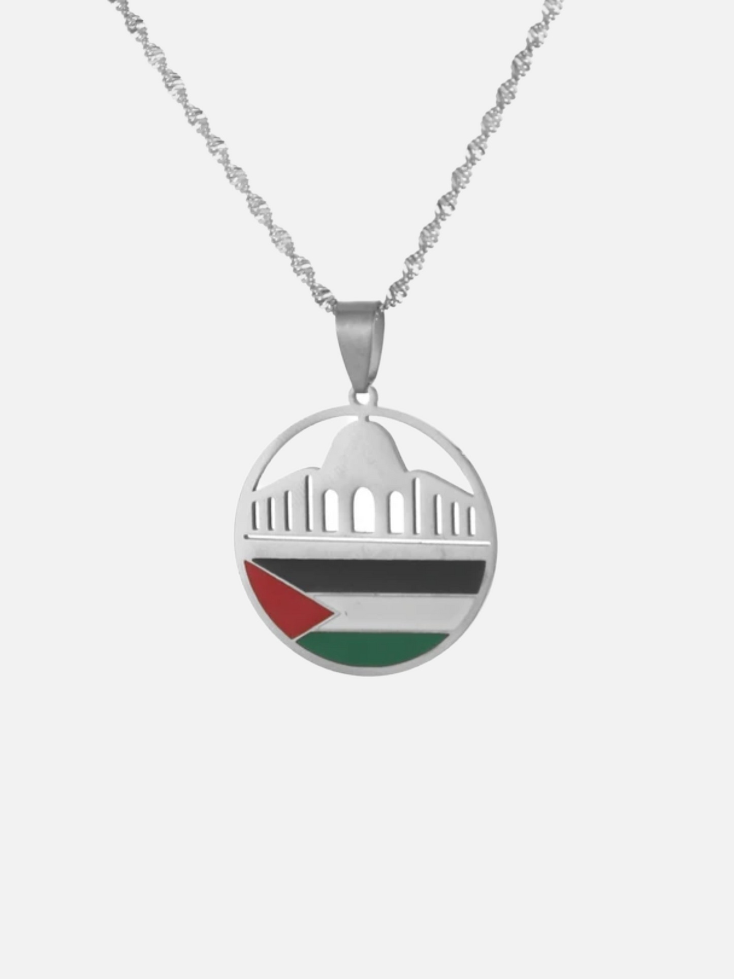 Silver Plated PALESTINE Pendant With Chain