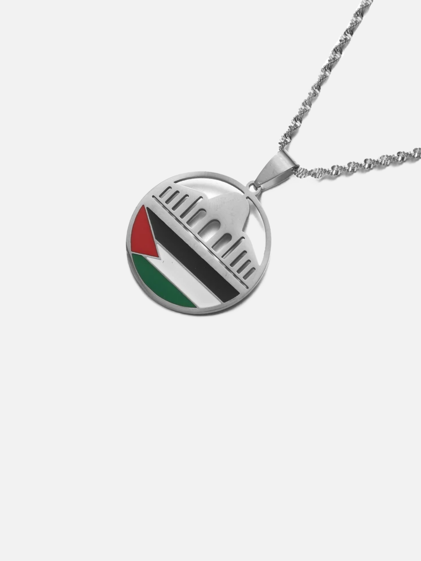 Silver Plated PALESTINE Pendant With Chain