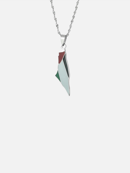 Silver Plated PALESTINE Pendant With Chain