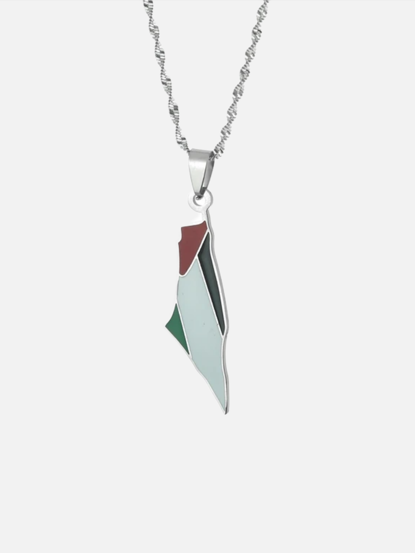 Silver Plated PALESTINE Pendant With Chain