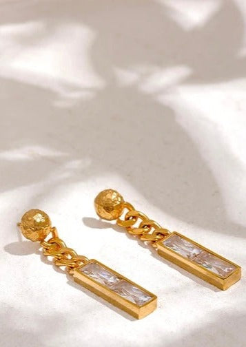 EVA 18K Gold Plated Chain Drop Earrings