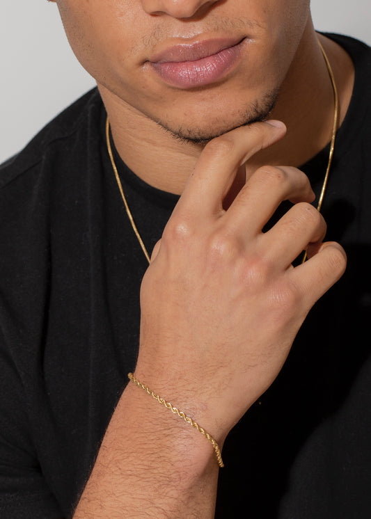 18K Gold Plated Rope Chain Bracelet