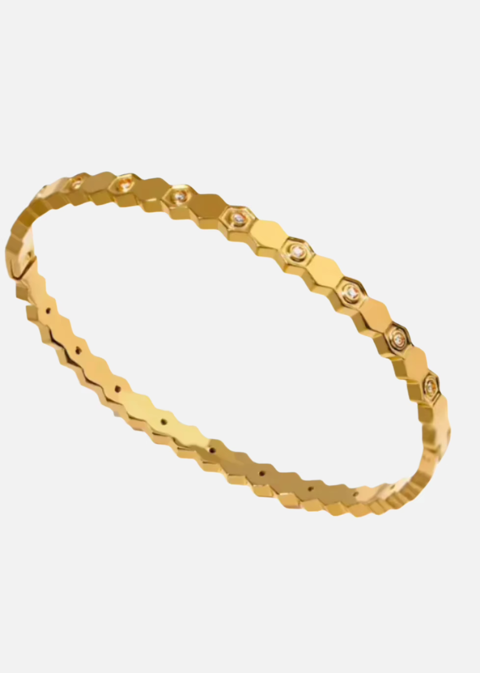 AMY 18K Gold Plated Cubic Zirconia Bracelet Bangle