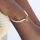 NAYA 18K Gold Plated Lock Charm Bracelet Freshwater Pearls